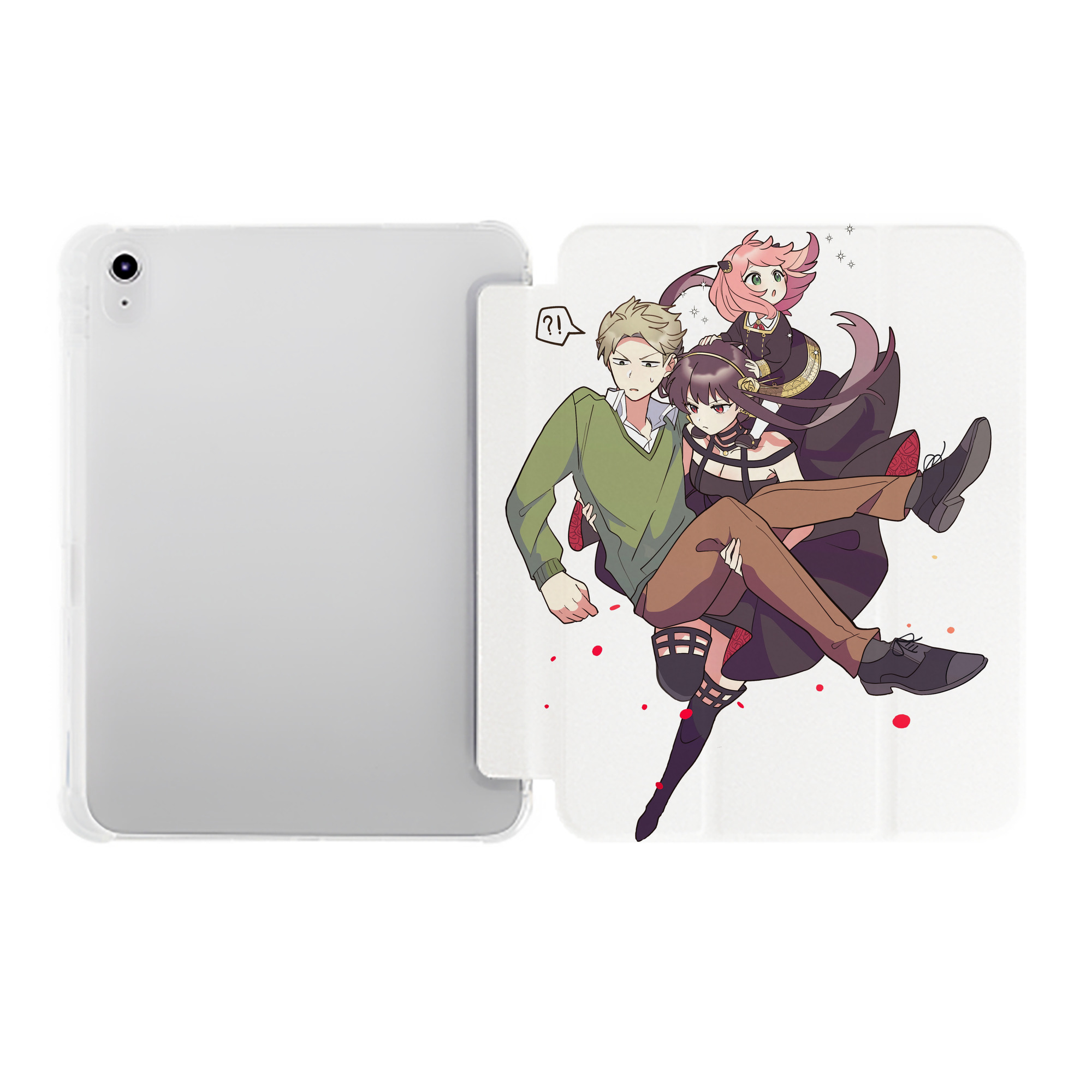 （画像用） SPY×FAMILY间谍家家酒 IPad ケース ペン収納付き 三つ折りスタンド PUレザー×シリコン 対応機種9.5/10.5/10.9インチ